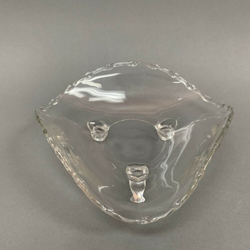 Fostoria Depression Clear‎ Glass Footed Triangle Bowl